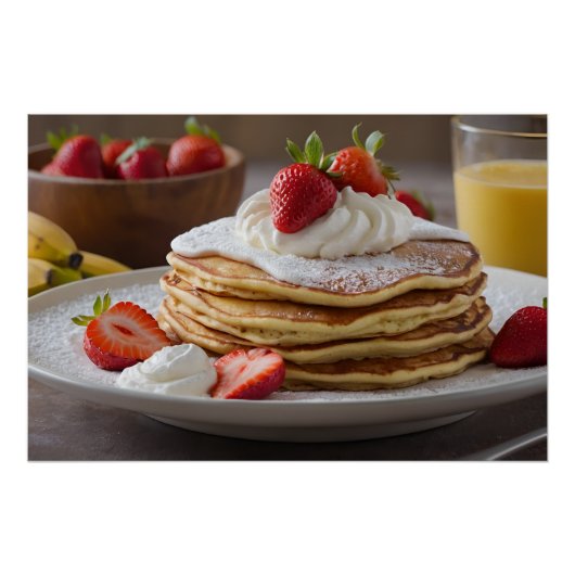 Strawberry & Banana Pancakes Perfect Poster (Voorkant)