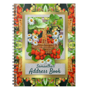 Strawberry Basket Gepersonaliseerd adresboek Notitieboek