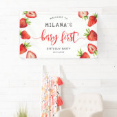 Strawberry Berry 1st Girls Birthday Party Spandoek (Insitu)