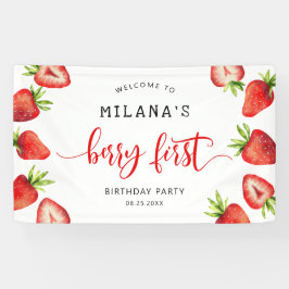 Strawberry Berry 1st Girls Birthday Party Spandoek