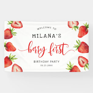 Strawberry Berry 1st Girls Birthday Party Spandoek