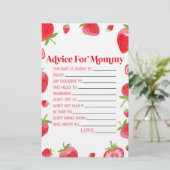 Strawberry Berry Advies Baby shower Spelactiviteit Briefpapier (Staand voorkant)