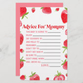 Strawberry Berry Advies Baby shower Spelactiviteit Briefpapier (Voorkant / Achterkant)