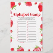 Strawberry Berry Alphabet Baby shower spel Briefpapier (Voorkant)