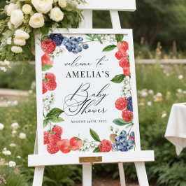 Strawberry Berry Baby shower Welkomstteken Poster