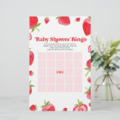 Strawberry Berry Bingo Baby shower spel Briefpapier (Staand voorkant)