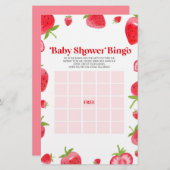 Strawberry Berry Bingo Baby shower spel Briefpapier (Voorkant / Achterkant)
