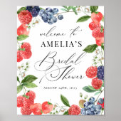 Strawberry Berry Bridal Shower Welcome Sign Poster (Voorkant)