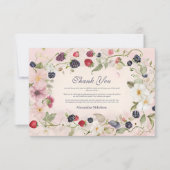 Strawberry Berry Eerste 1e Verjaardagsfeest Bedankkaart (Voorkant)