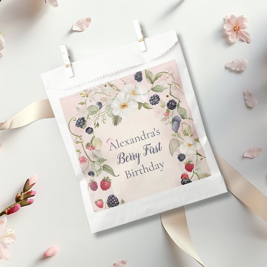 Strawberry Berry Eerste 1e Verjaardagsfeest Bedankzakje