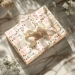 Strawberry Berry Eerste 1e Verjaardagsfeest Cadeaupapier