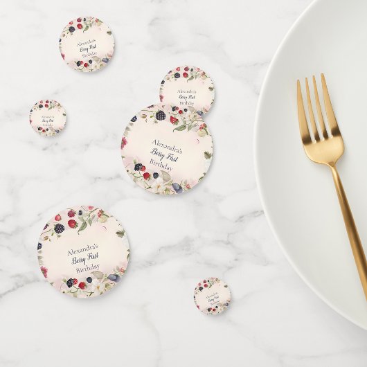 Strawberry Berry Eerste 1e Verjaardagsfeest Confetti