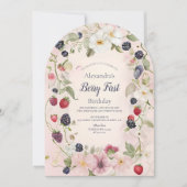 Strawberry Berry Eerste 1e Verjaardagsfeest Kaart (Voorkant)