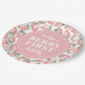 Strawberry Berry Eerste 1e Verjaardagsfeest Papieren Bordje (Gekanteld)