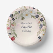 Strawberry Berry Eerste 1e Verjaardagsfeest Papieren Kommen (Voorkant)