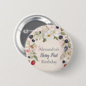 Strawberry Berry Eerste 1e Verjaardagsfeest Ronde Button 5,7 Cm (Voorkant /achterkant)