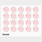 Strawberry Berry Eerste 1e Verjaardagsfeest Ronde Sticker (Vel)
