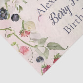 Strawberry Berry Eerste 1e Verjaardagsfeest Tissuepapier (Detail)