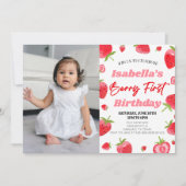 Strawberry Berry Eerste Afbeelding 1e Verjaardagsf Kaart (Voorkant)