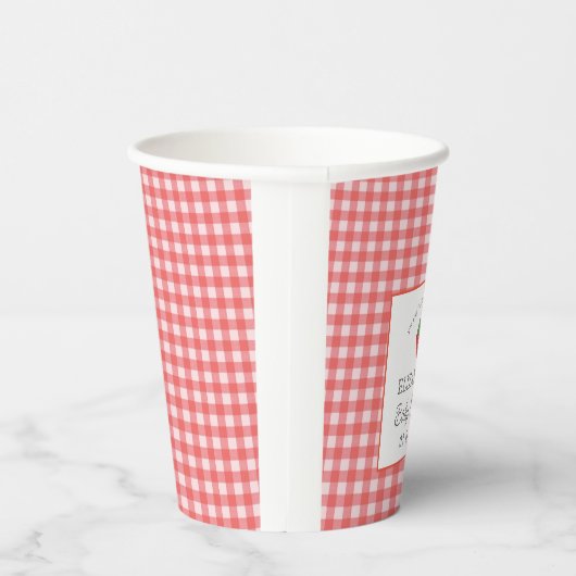 Strawberry Berry Eerste Picknick Baby shower Papieren Bekers (Rechts)