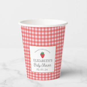 Strawberry Berry Eerste Picknick Baby shower Papieren Bekers