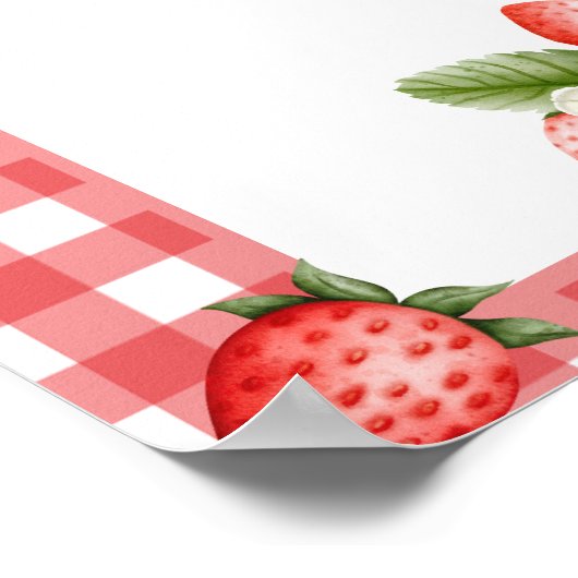 Strawberry Berry Eerste Poster Welkom Teken (Hoek)