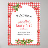 Strawberry Berry Eerste Poster Welkom Teken (Voorkant)