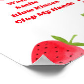 Strawberry Berry eerste verjaardag mijlpaal teken Poster (Hoek)
