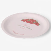 Strawberry Berry eerste verjaardag Papieren Bordje (Gekanteld)