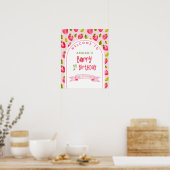 Strawberry Berry Eerste Verjaardag Welkom Poster (Keuken)