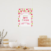 Strawberry Berry Eerste Verjaardag Welkom Poster (Keuken)