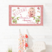 Strawberry Berry Eerste Verjaardagsbanner Spandoek (Insitu)