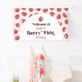 Strawberry Berry eerste verjaardagsfeestje welkom Spandoek (Insitu)