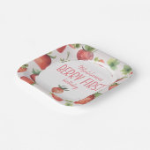 Strawberry Berry Eerste Verjaardagsplein Papieren Bordje (Gebogen)