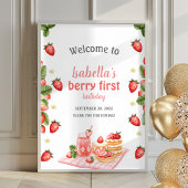 Strawberry Berry First Berry Poster Welkomstbord