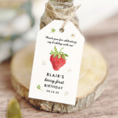 Strawberry Berry First Birthday Dank je Cadeaulabel