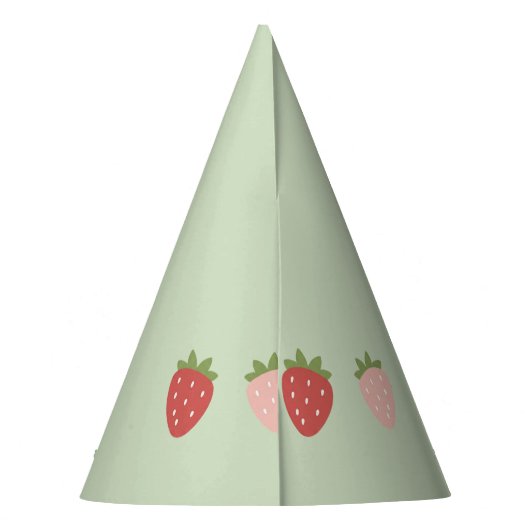 Strawberry Berry First Birthday Feesthoedjes (Achterkant)