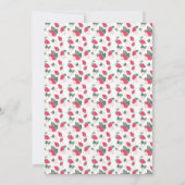 Strawberry Berry First Birthday Invitation Kaart (Achterkant)