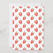 Strawberry Berry First Birthday Invitation Kaart (Achterkant)