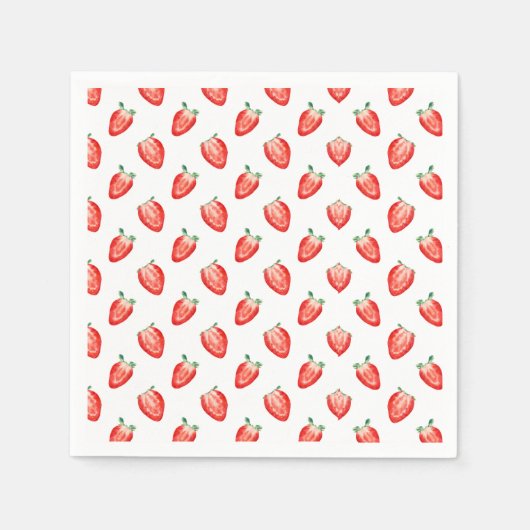 Strawberry Berry First Birthday Invitation Servet (Voorkant)