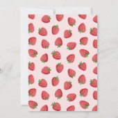 Strawberry Berry First Birthday Kaart (Achterkant)