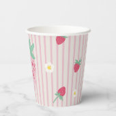 Strawberry Berry First Birthday Paper Cups Papieren Bekers (Achterkant)