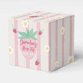 Strawberry Berry First Birthday Party Favor Box Bedankdoosjes (Voorkant Zijde)