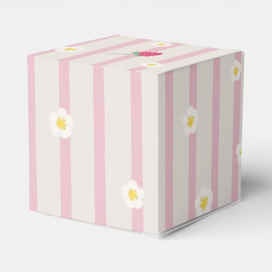 Strawberry Berry First Birthday Party Favor Box Bedankdoosjes (Achterkant)