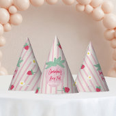 Strawberry Berry First Birthday Party Hat Feesthoedjes