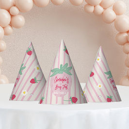 Strawberry Berry First Birthday Party Hat Feesthoedjes