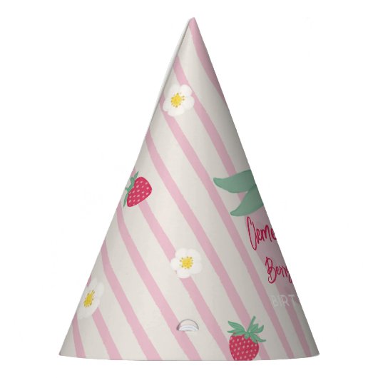 Strawberry Berry First Birthday Party Hat Feesthoedjes (Links)