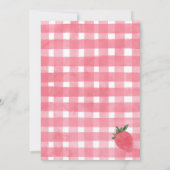 Strawberry Berry First Birthday Party Invitation Kaart (Achterkant)