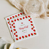 Strawberry Berry First Birthday Party Invitation Servet