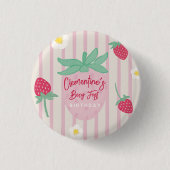 Strawberry Berry First Birthday  Ronde Button 3,2 Cm (Voorkant)